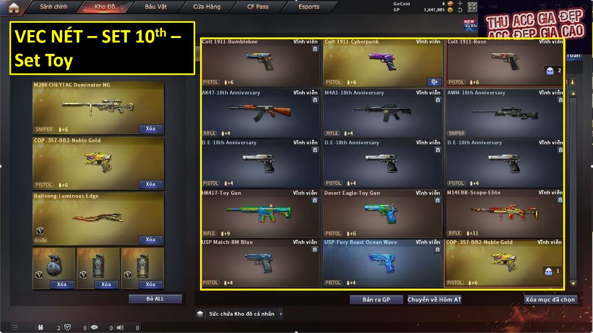 shop acc cf uy tin gia re