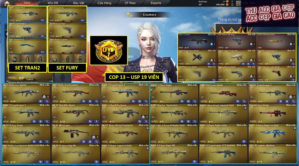 shop acc cf uy tin gia re