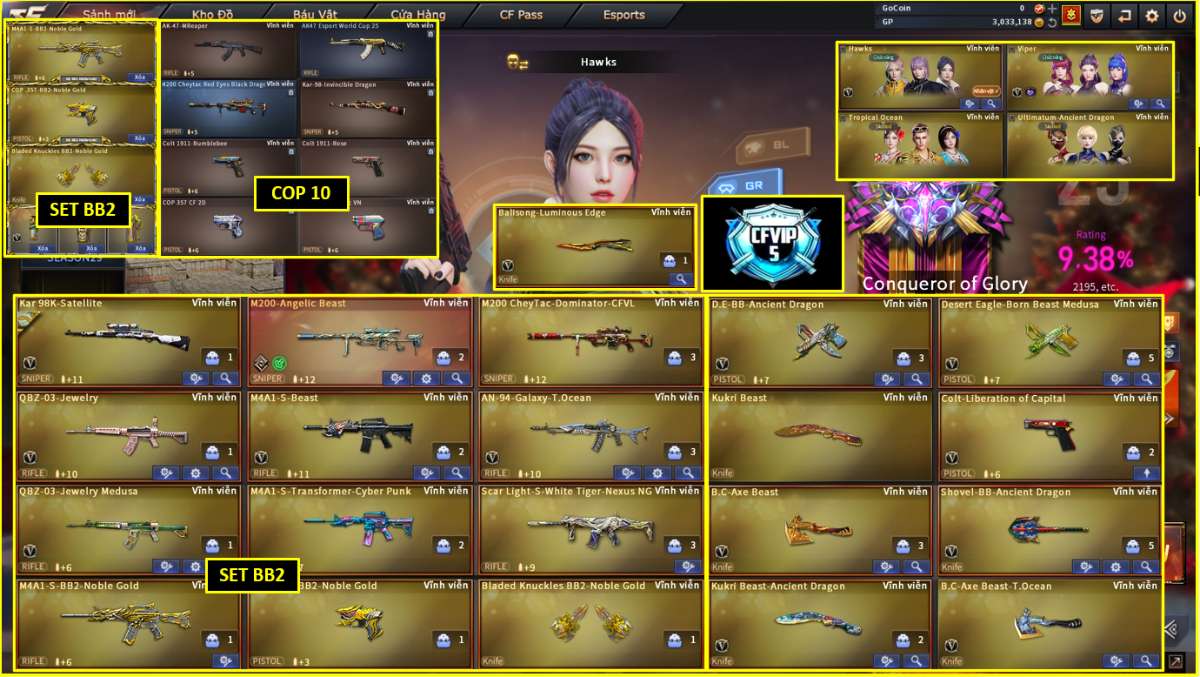 shop acc cf uy tin gia re
