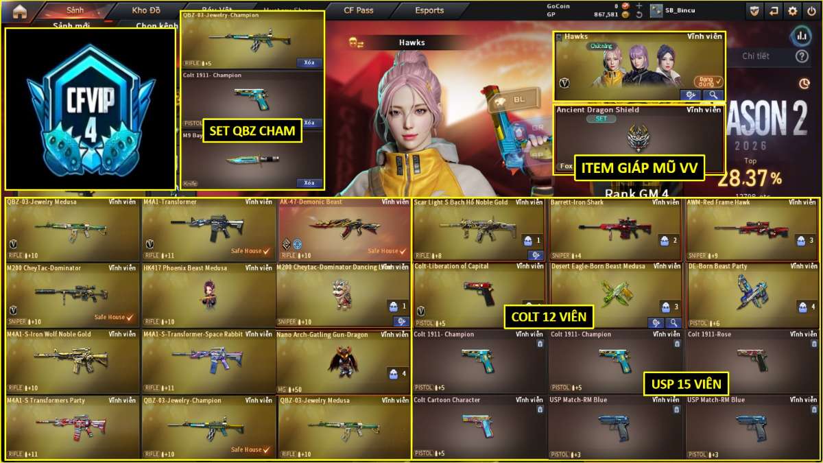 shop acc cf uy tin gia re