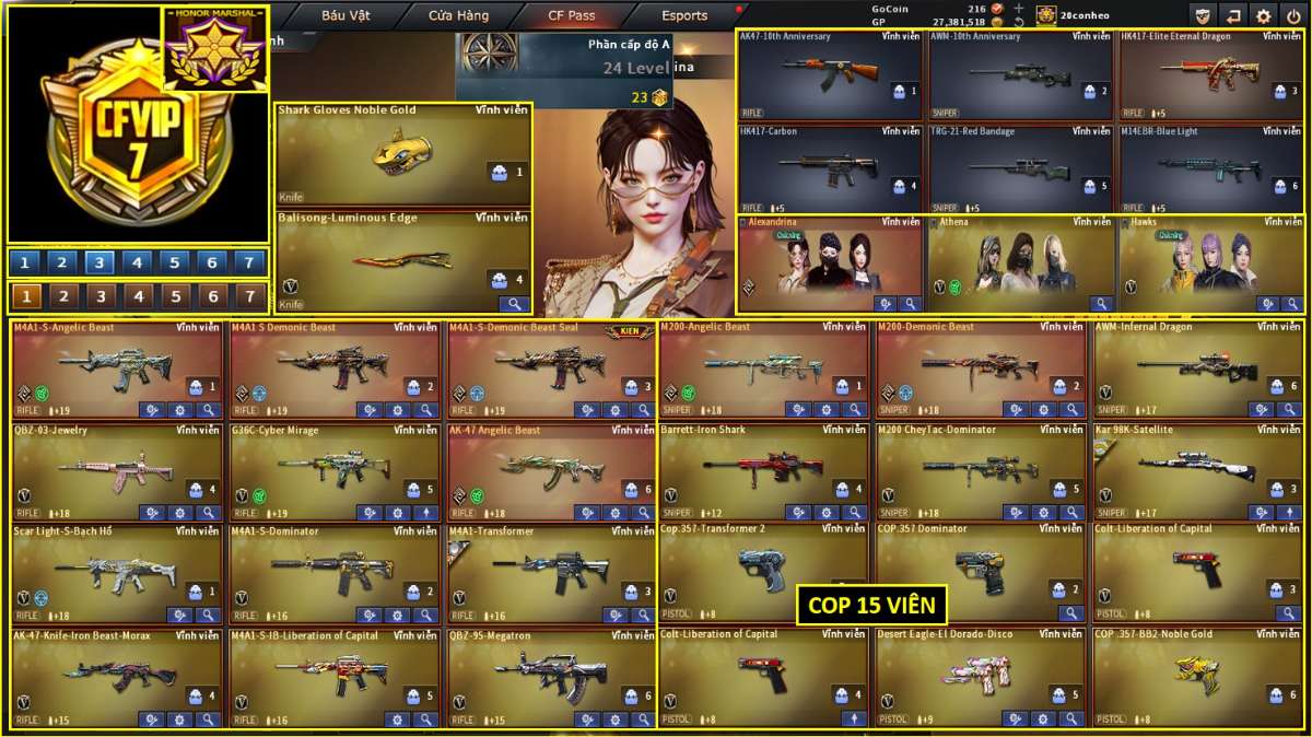 shop acc cf uy tin gia re