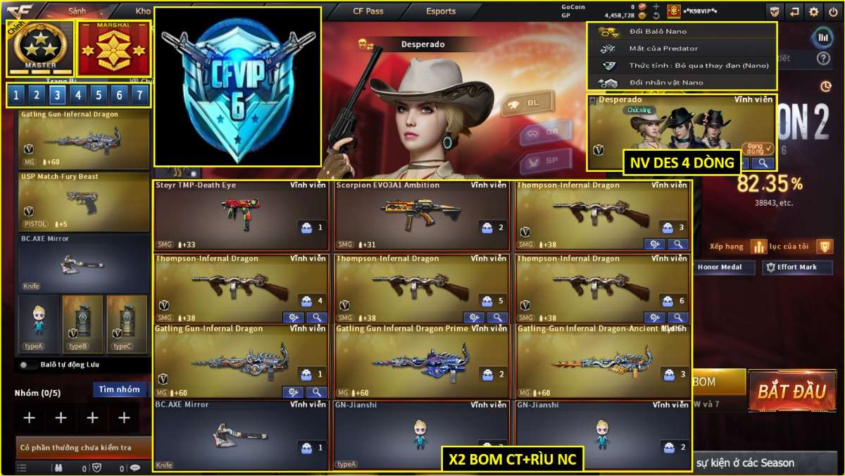 shop acc cf uy tin gia re