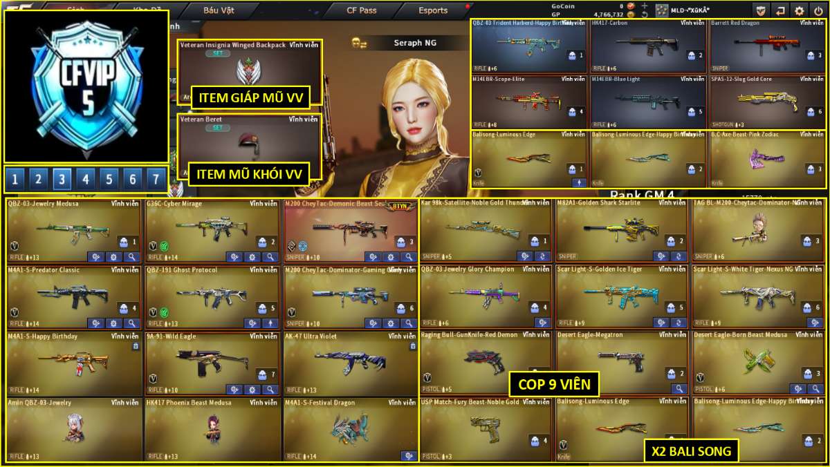 shop acc cf uy tin gia re