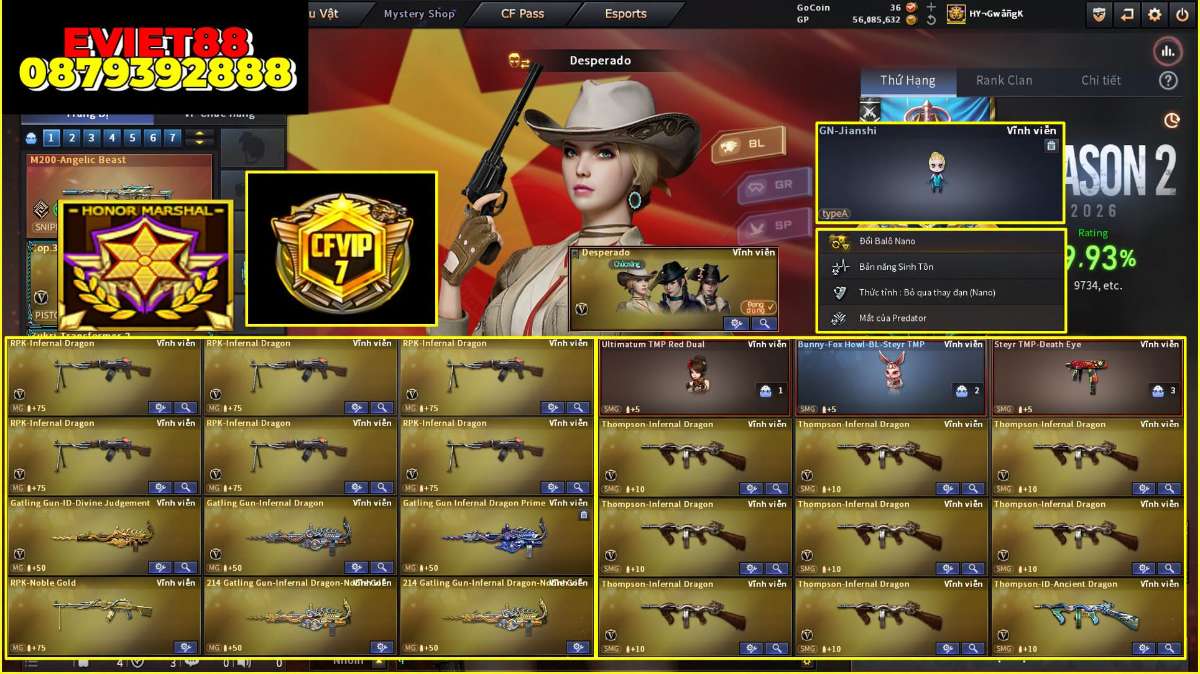 shop acc cf uy tin gia re