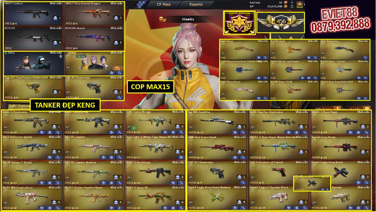 shop acc cf uy tin gia re